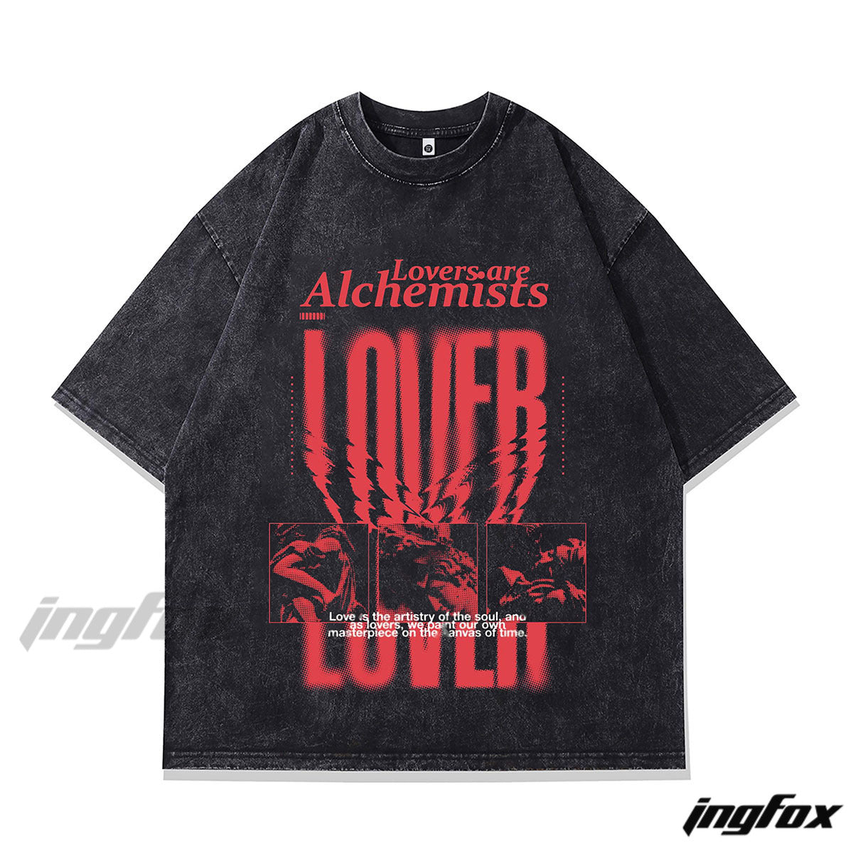 Dark Romantic Edgy Tee - Vintage Washed Oversized T-Shirt