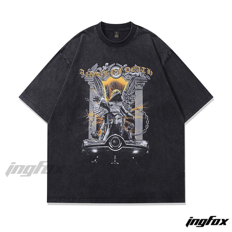 Angel of Death - Vintage Washed Oversized T - Shirt