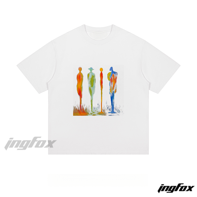 Abstract Colorful Figures Graphic - Loose Fit Short Sleeve T-Shirt