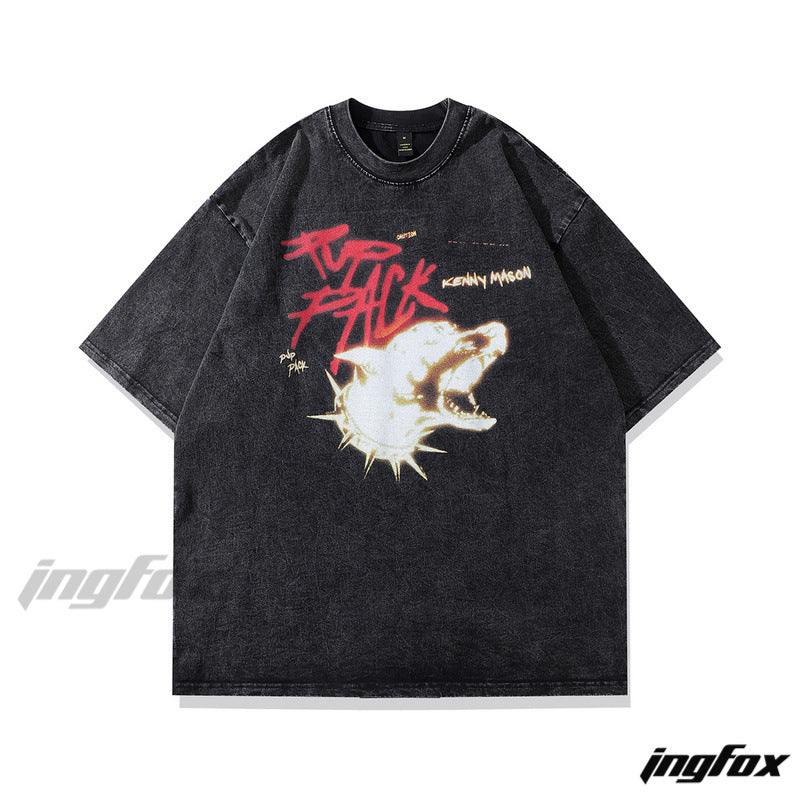 Spiked Wolfpack - Vintage Washed Oversized T-Shirt