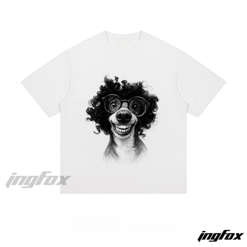 Curly Wig Dog - Loose Fit Short Sleeve T-Shirt