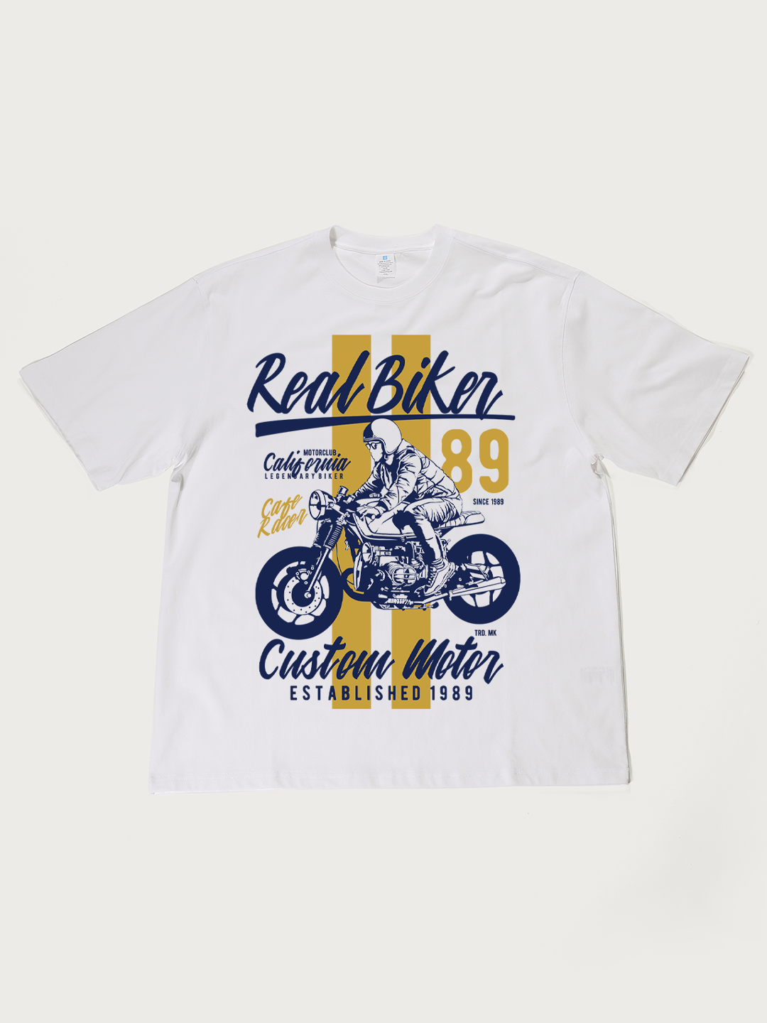 Real Biker Custom Motor 1989 - Unisex Retro Cotton Short Sleeve T-Shirt