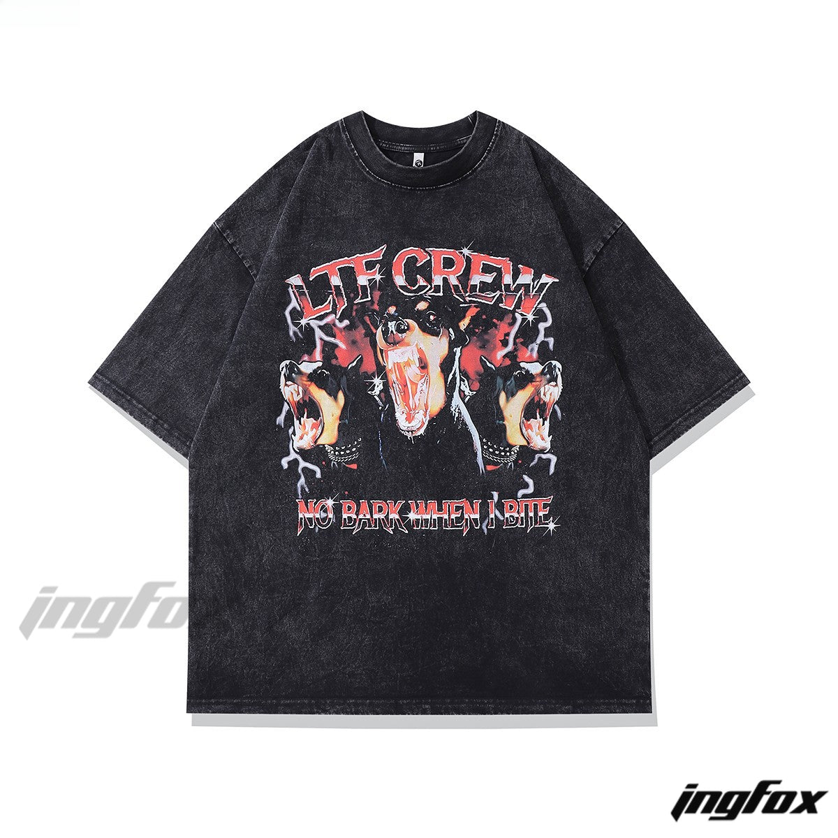 LTE CREW & Roaring Dogs - Vintage Washed Oversized T - Shirt