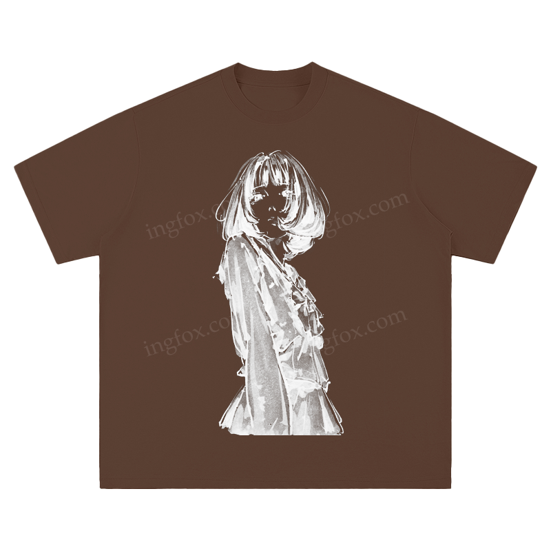 Ink Sketch Girl - Unisex Fit Short Sleeve T - Shirt