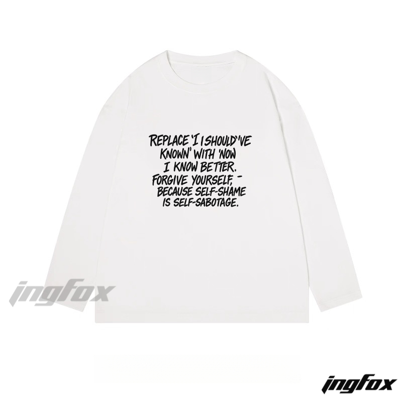 Self - Compassion Motivational Graphic - Classic Cotton Long Sleeve Tee