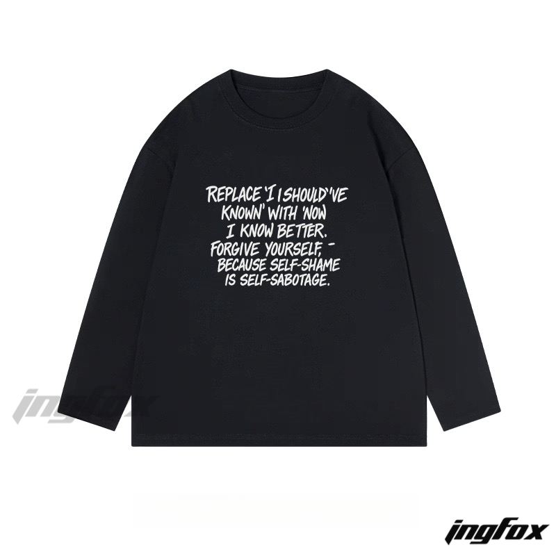 Self - Compassion Motivational Graphic - Classic Cotton Long Sleeve Tee