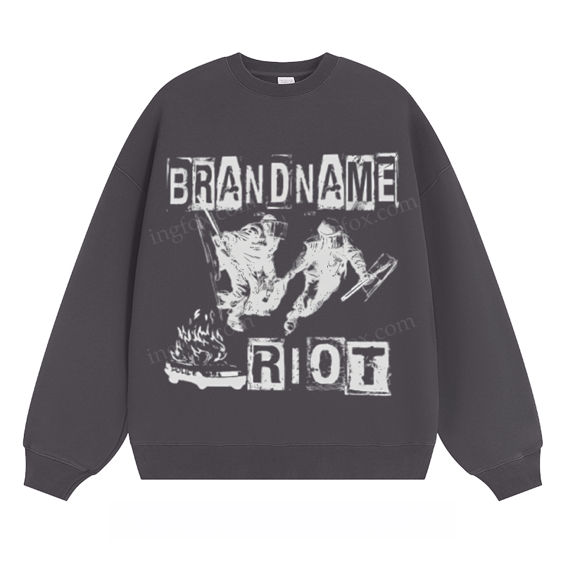 Riot - Themed Graphic Crewneck Sweatshirt