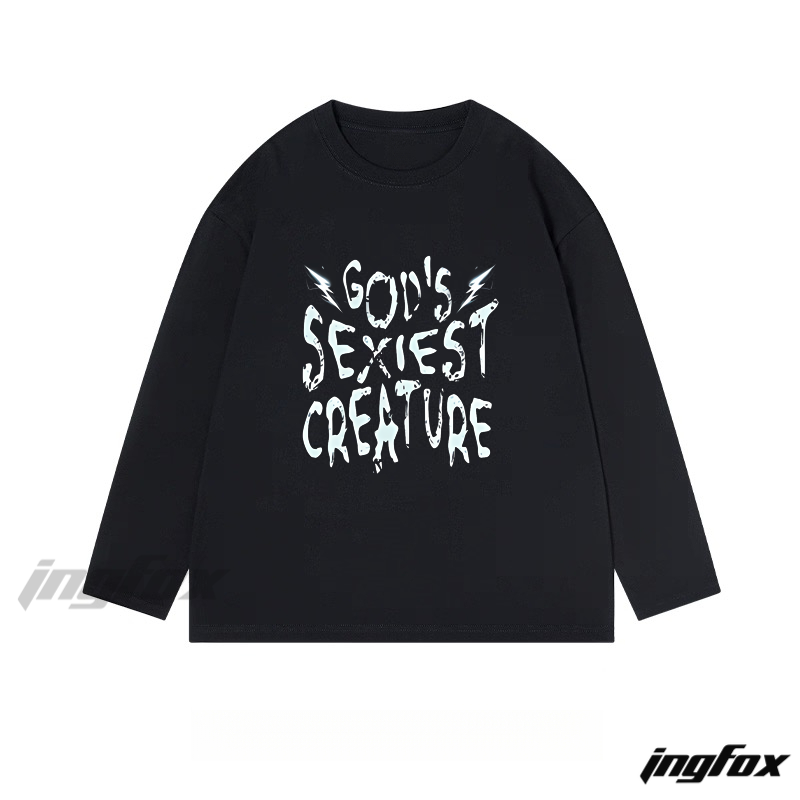 "God's Sexiest Creature" Text Graphic - Classic Cotton Long Sleeve Tee