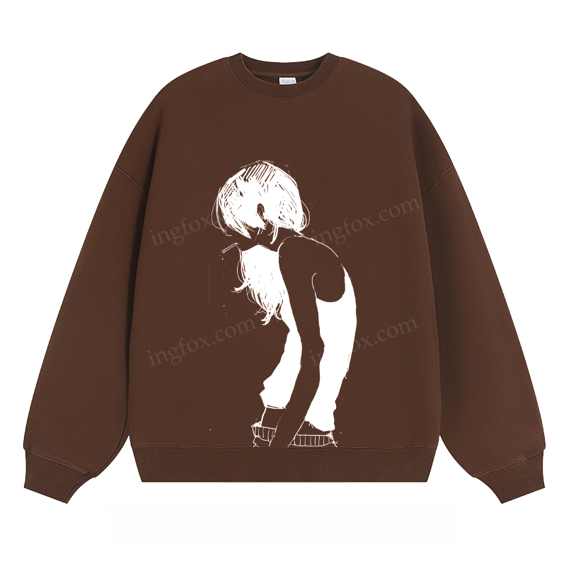 Artistic Girl Sketch - Classic Unisex Fit Crewneck Sweatshirt