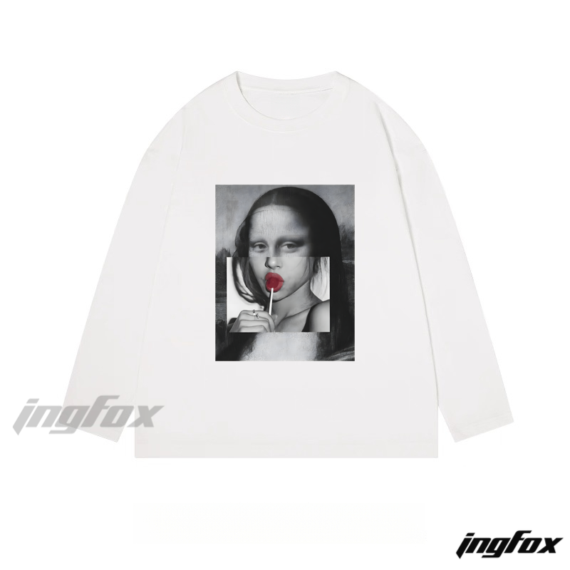 Mona Lisa Remix - Classic Cotton Long Sleeve Tee
