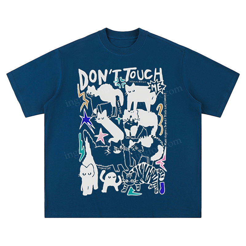 "Don't Touch Me" Cat Graphic - Unisex Fit Short Sleeve T - Shirt