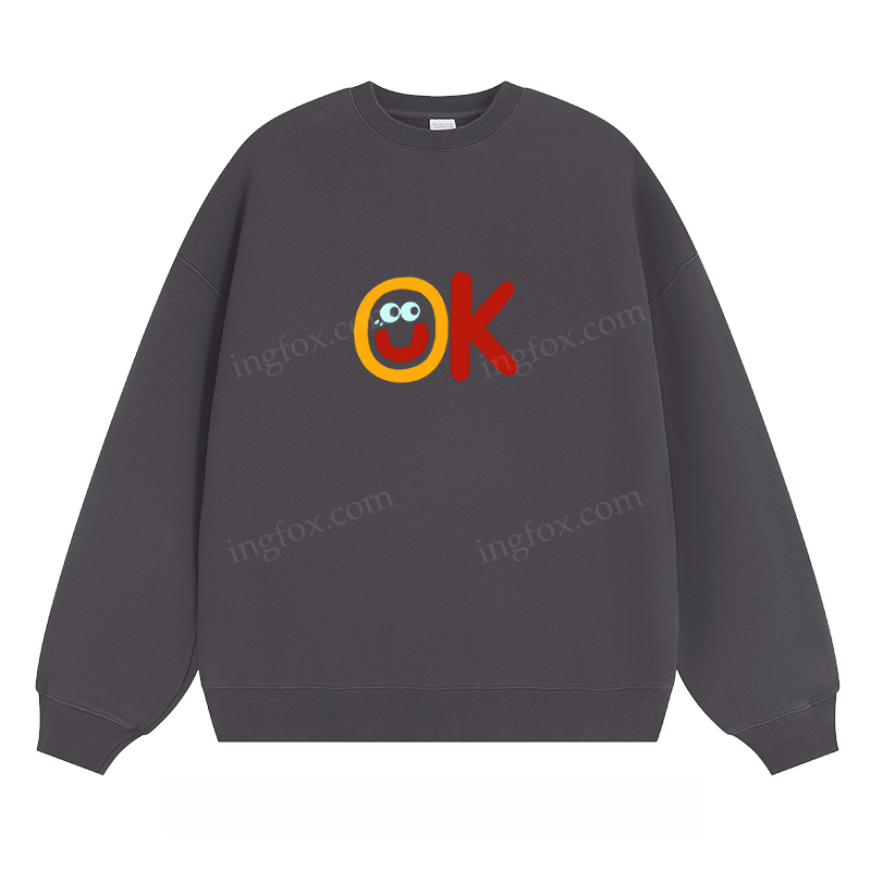 OK Smiley Graphic - Classic Unisex Fit Crewneck Sweatshirt