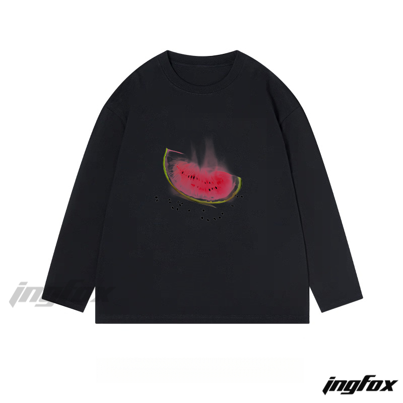 Watermelon Slice Graphic - Classic Cotton Long Sleeve Tee