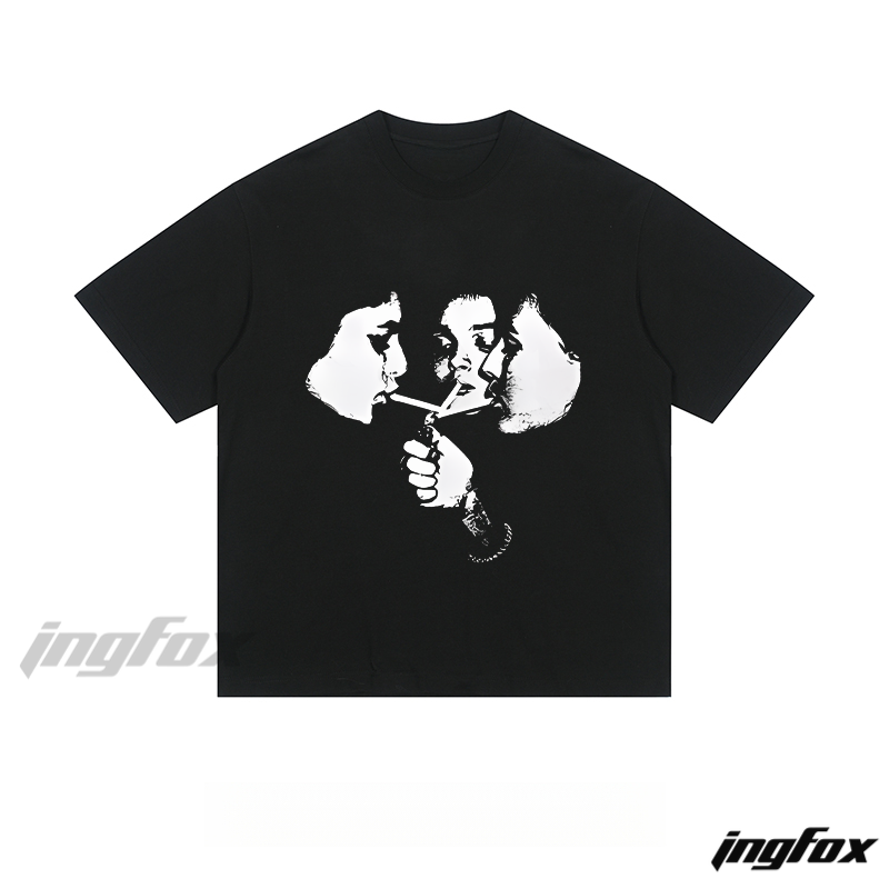 Abstract Portrait & Hand Graphic - Loose Fit Short Sleeve T - Shirt