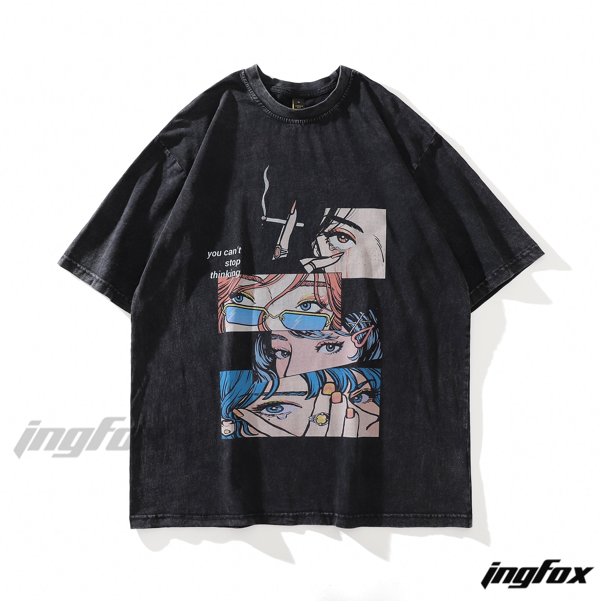 Anime Eyes - Vintage Washed Oversized T-Shirt