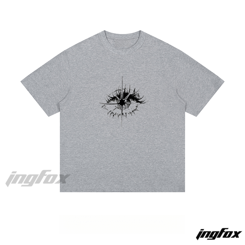 Artistic Eye & Clock Graphic - Loose Fit Short Sleeve T-Shirt
