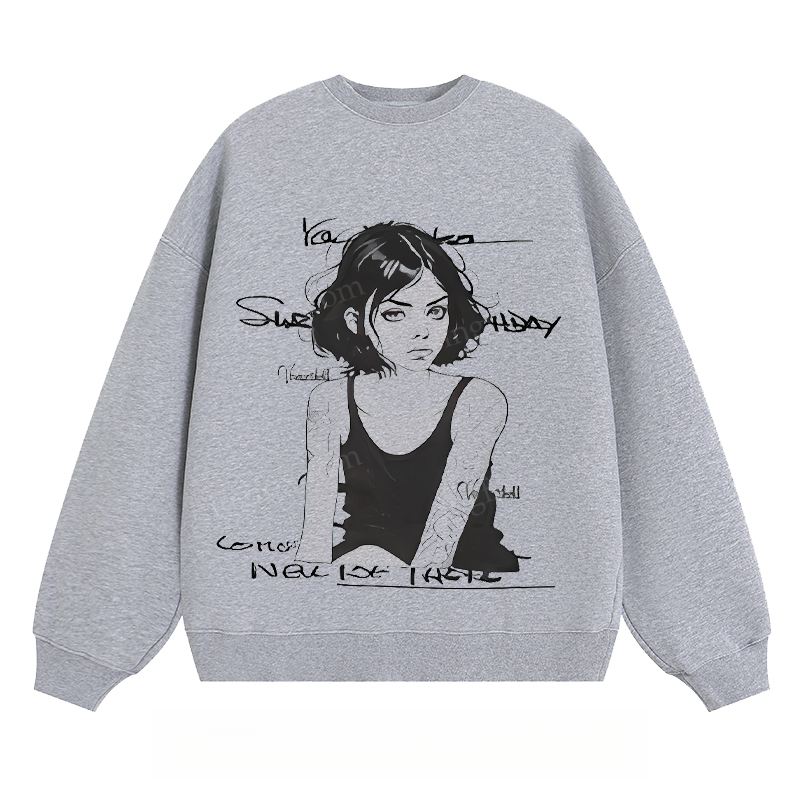 Artistic Portrait & Text - Classic Unisex Fit Crewneck Sweatshirt