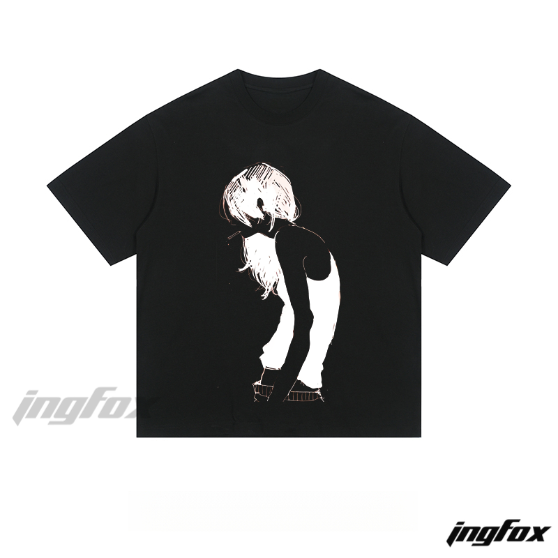 Sketch Girl - Loose Fit Short Sleeve T - Shirt