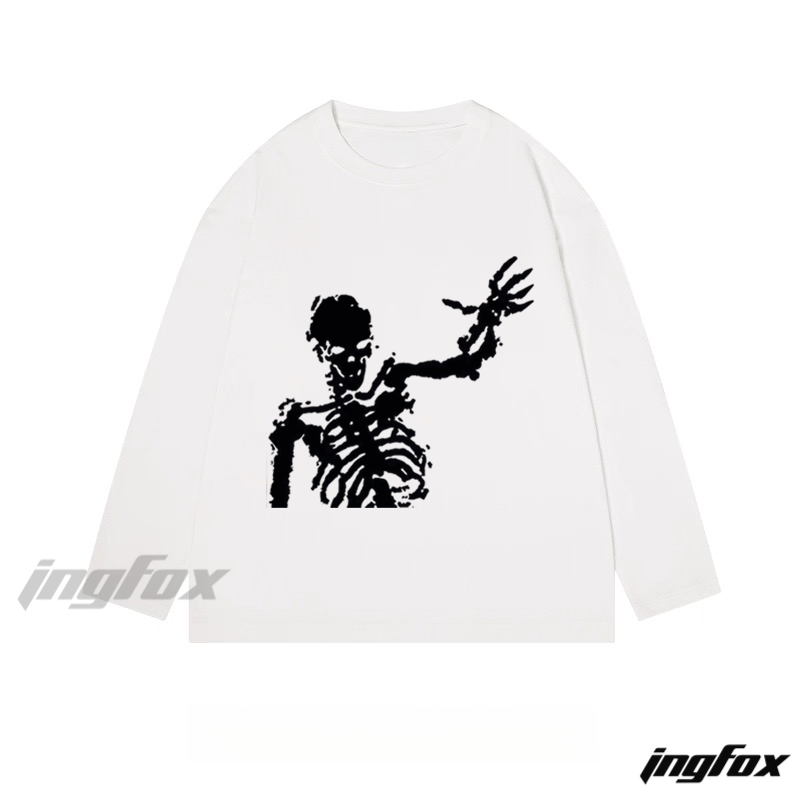 Skeleton Graphic - Classic Cotton Long Sleeve Tee