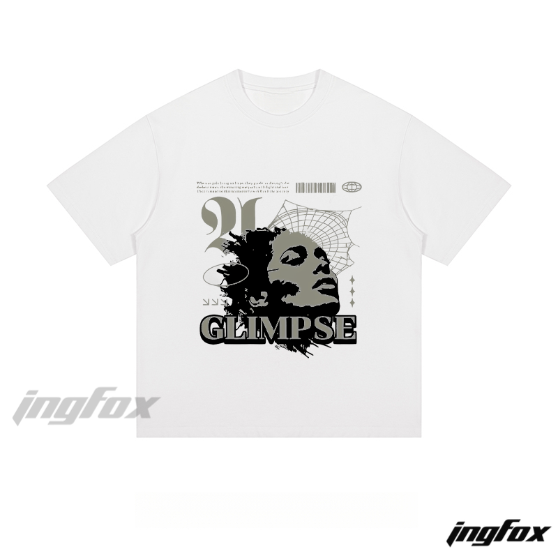 Streetwear Artistic Portrait & “GLIMPSE” - Loose Fit Short Sleeve T-Shirt