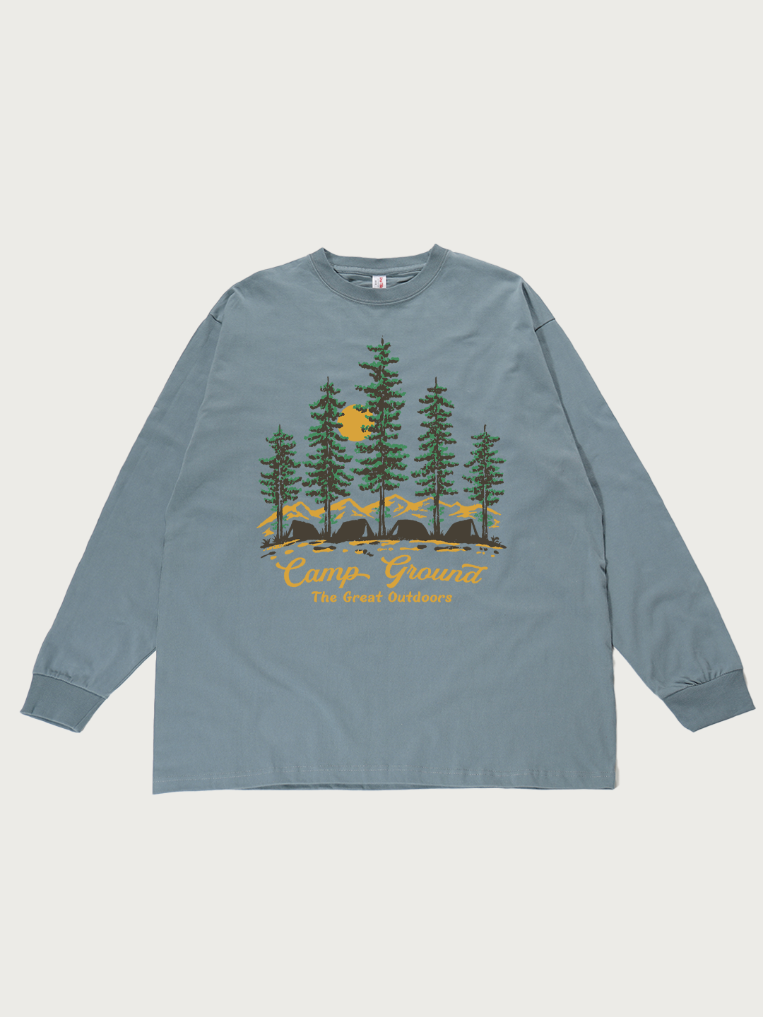 Camp Ground The Great Outdoors - Unisex Retro Cotton Long Sleeve T-Shirt