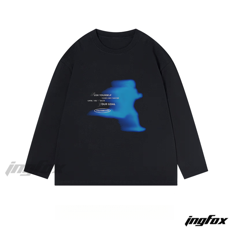 "Push Yourself" Motivational Graphic - Classic Cotton Long Sleeve Tee