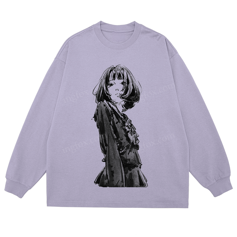 Ink Girl - Classic Unisex Fit Cotton Long Sleeve Tee