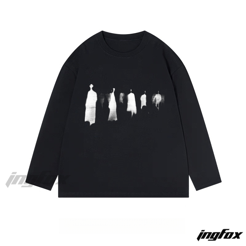 Abstract Figure Lineup Graphic - Classic Cotton Long Sleeve Tee