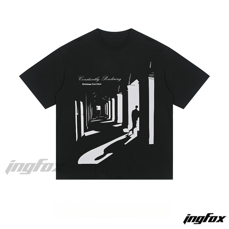 "Constantly Evolving" Architectural Silhouette - Loose Fit Short Sleeve T-Shirt