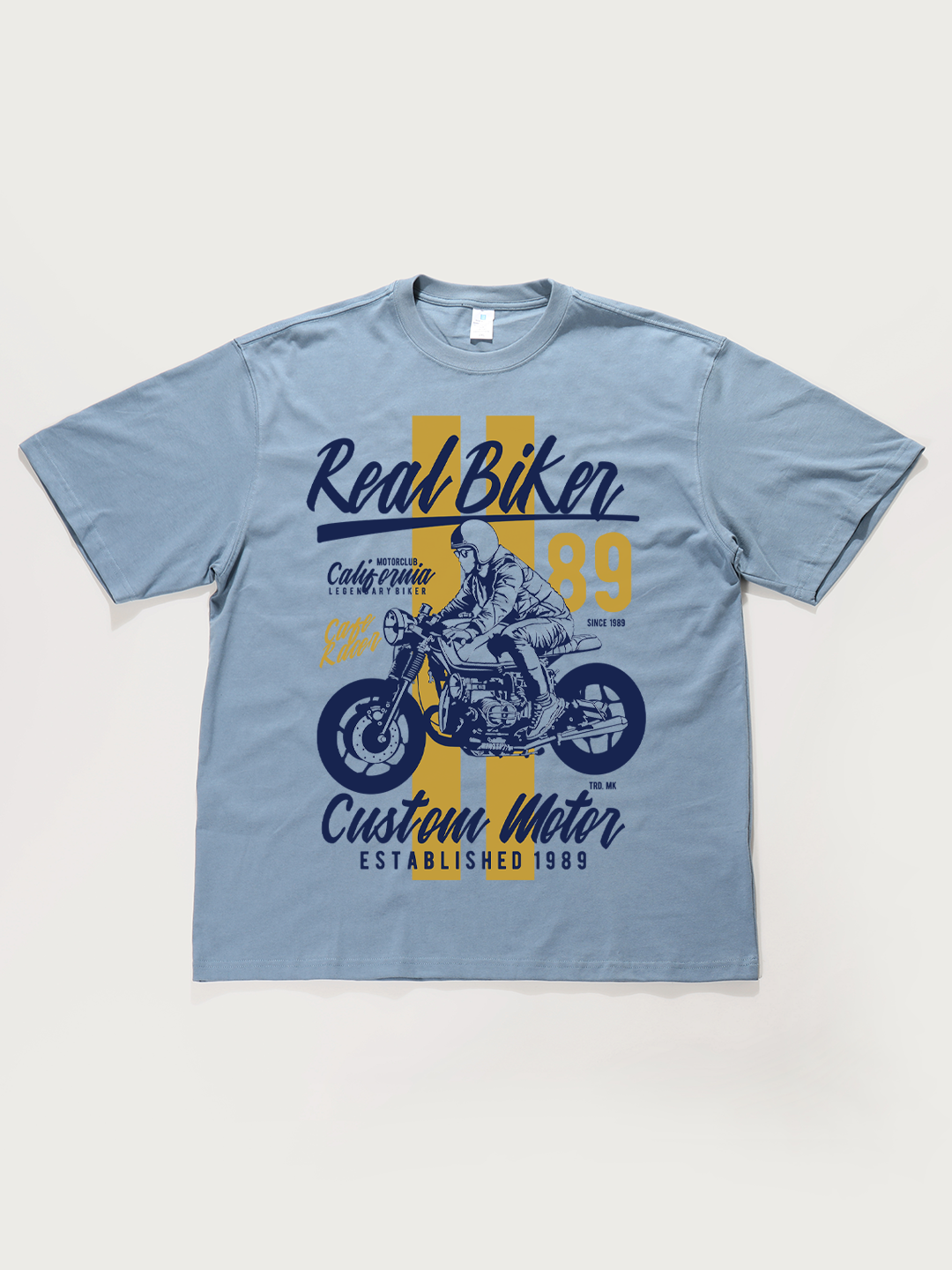 Real Biker Custom Motor 1989 - Unisex Retro Cotton Short Sleeve T-Shirt