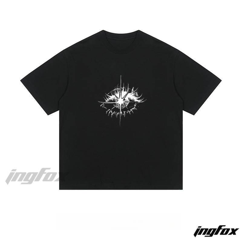 Artistic Eye & Clock Graphic - Loose Fit Short Sleeve T-Shirt