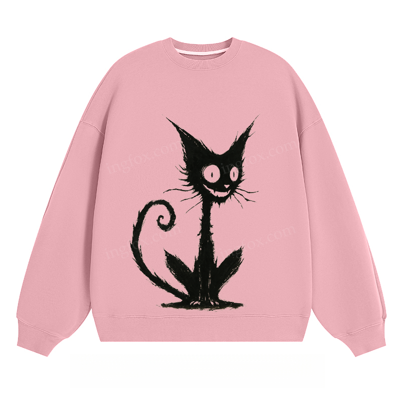 Whimsical Black Cat - Classic Unisex Fit Crewneck Sweatshirt