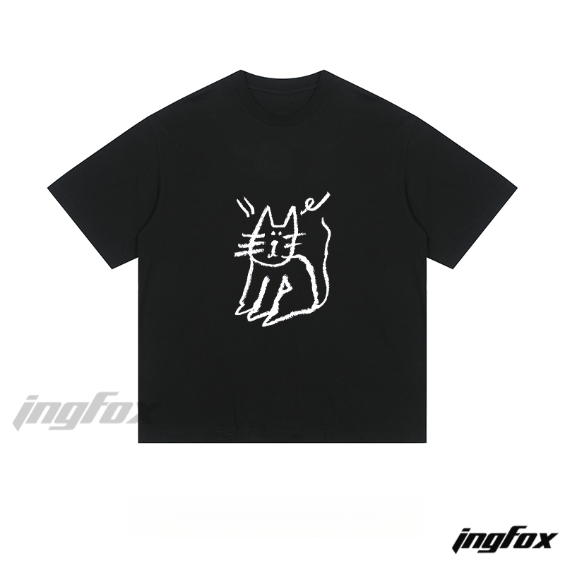 Doodle Cat - Loose Fit Short Sleeve T-Shirt