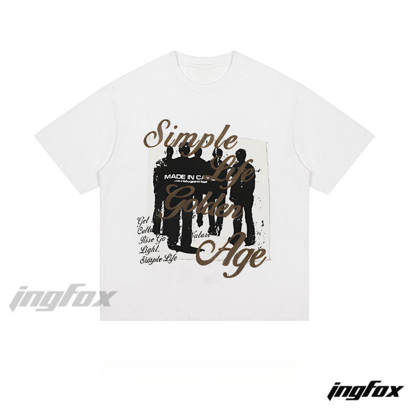 Retro “Simple Life Golden Age” - Loose Fit Short Sleeve T-Shirt