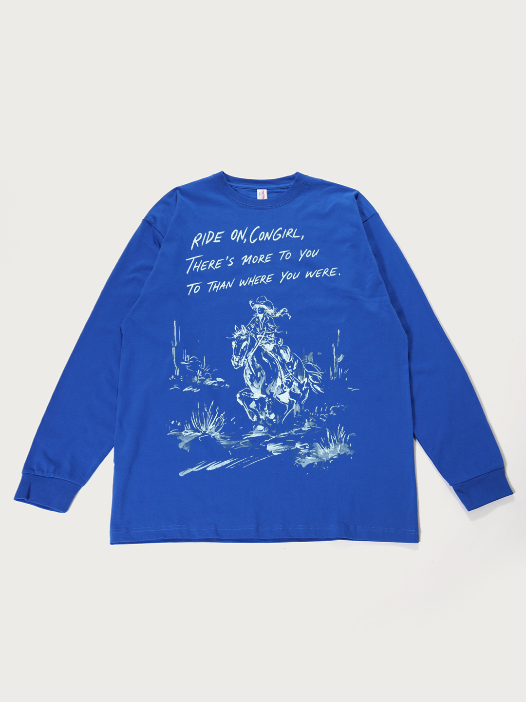 Ride On, Cowgirl - Unisex Retro Cotton Long Sleeve T-Shirt