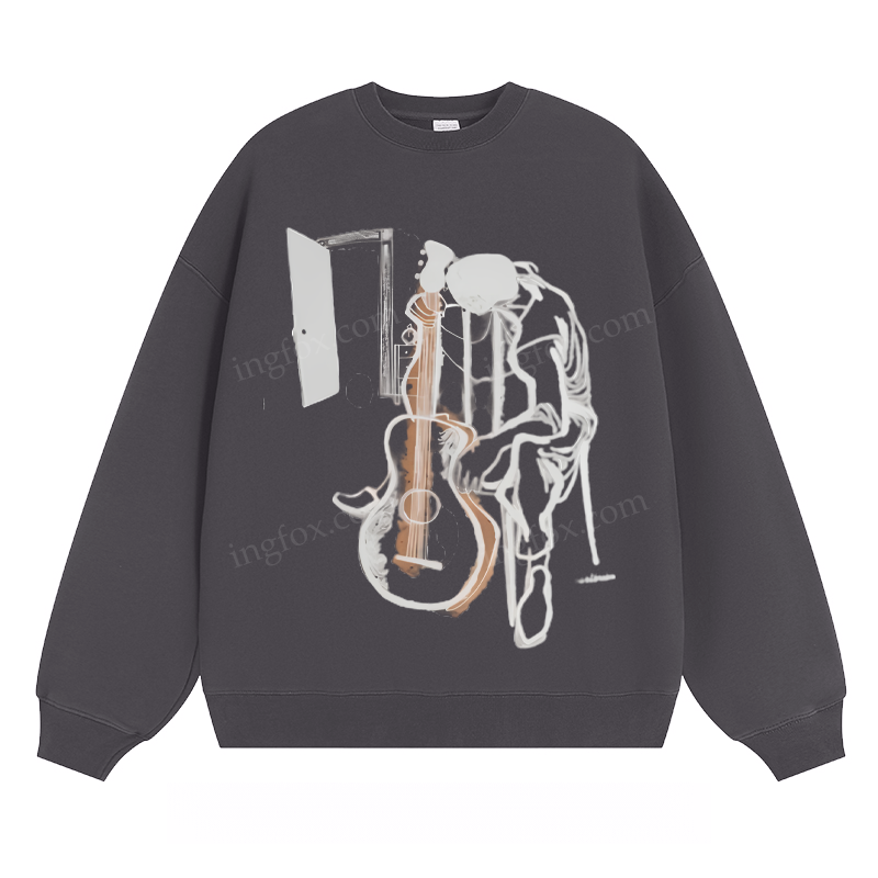Guitar & Figure Art - Classic Unisex Fit Crewneck Sweatshirt