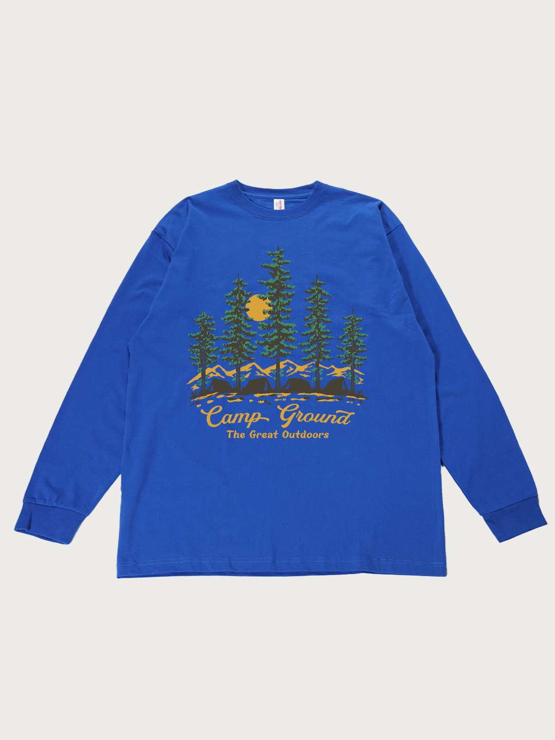 Camp Ground The Great Outdoors - Unisex Retro Cotton Long Sleeve T-Shirt