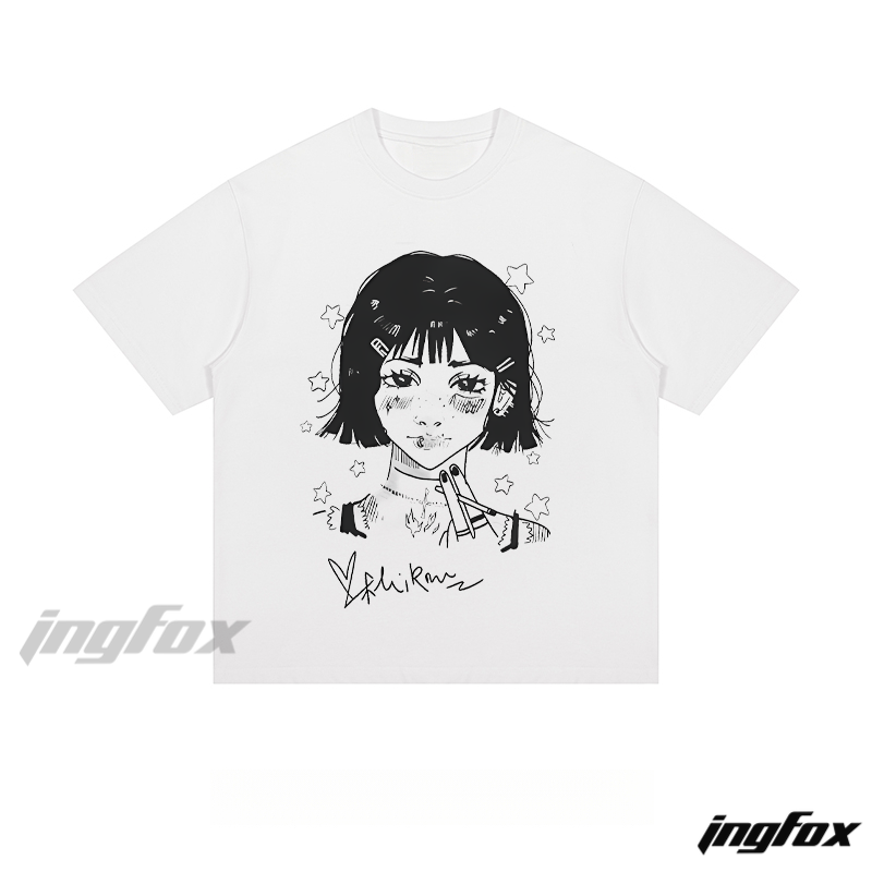 Anime Girl Sketch - Loose Fit Short Sleeve T - Shirt