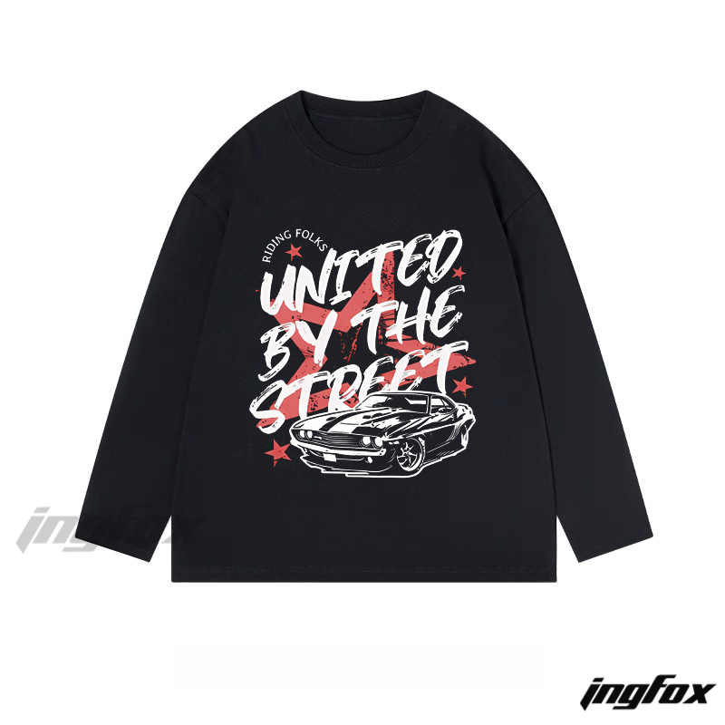 "United By The Street" Car - Themed Classic Cotton Long Sleeve Tee