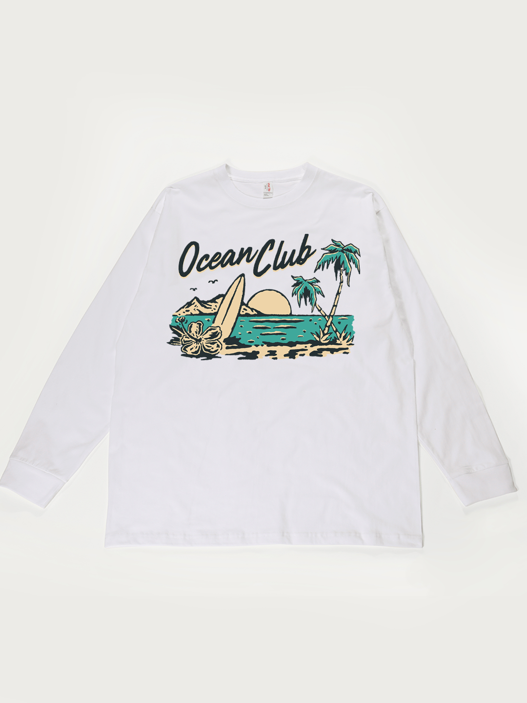 Ocean Club Beach - Unisex Retro Cotton Long Sleeve T-Shirt