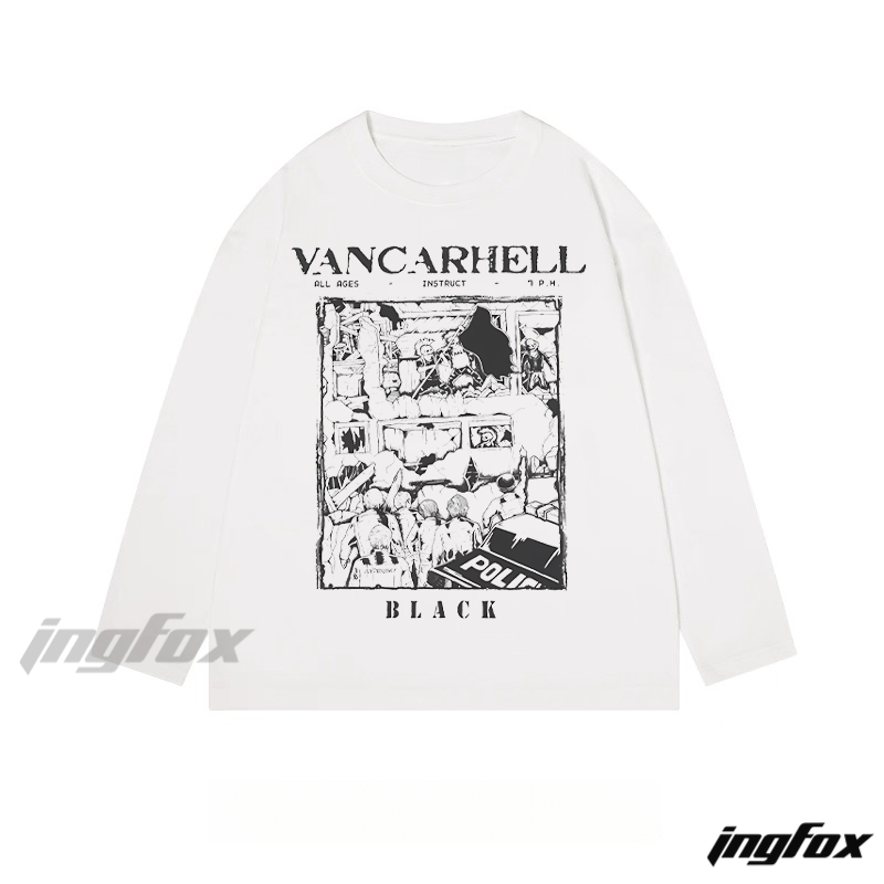 "VANCARHELL BLACK" Graphic - Classic Cotton Long Sleeve Tee