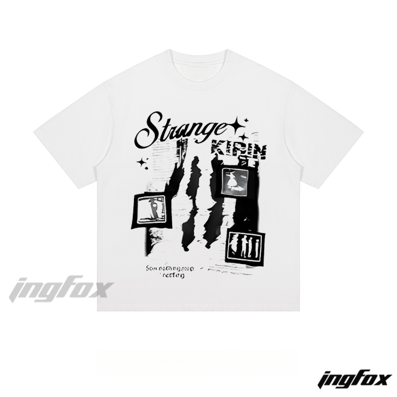 Grunge Collage "Strange KIRIM" - Loose Fit Short Sleeve T - Shirt