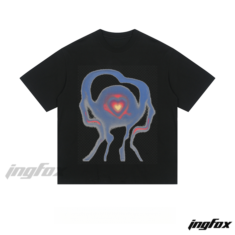 Abstract Heart & Figure - Loose Fit Short Sleeve T-Shirt