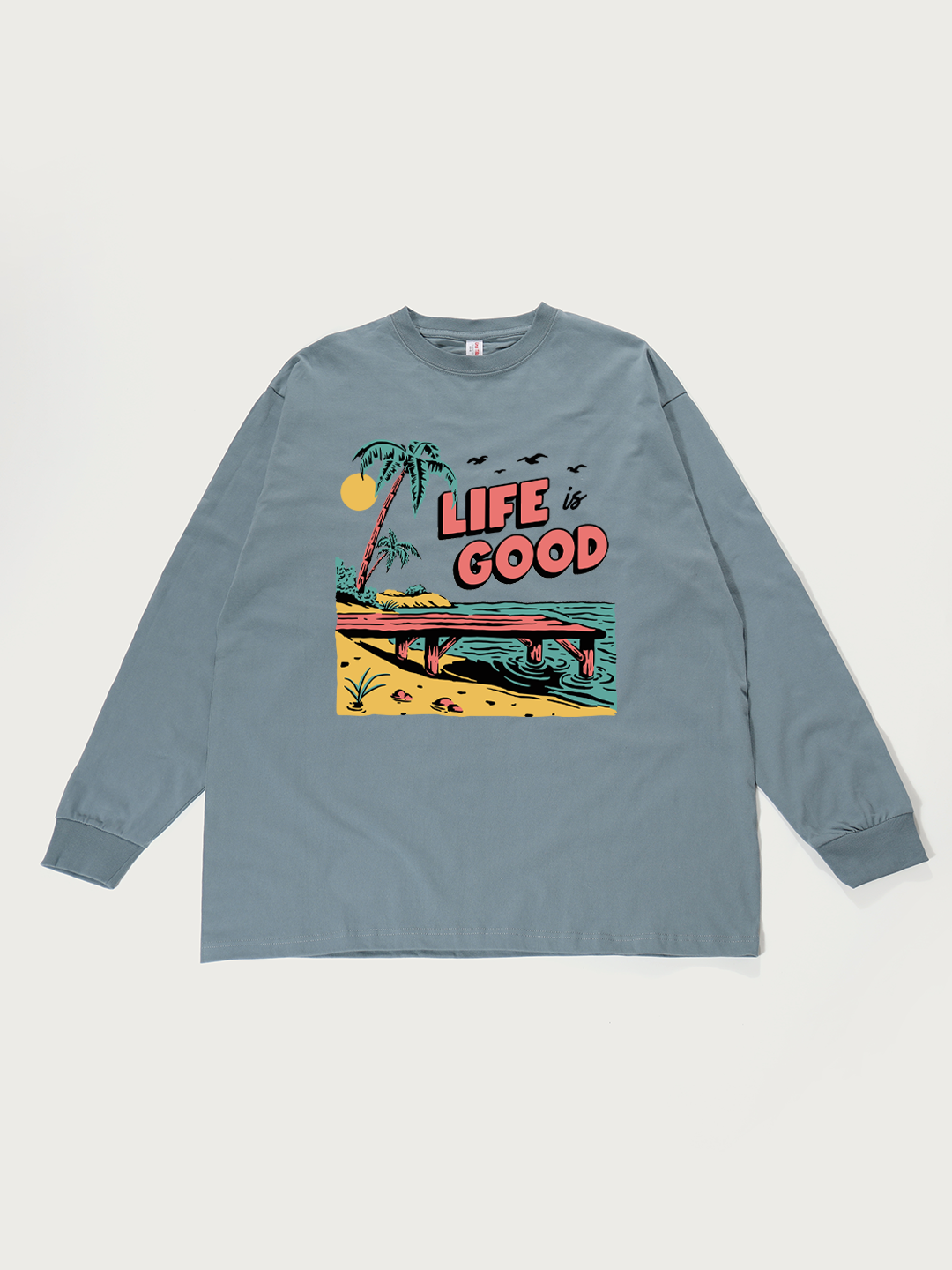 Life Is Good Beach - Unisex Retro Cotton Long Sleeve T-Shirt