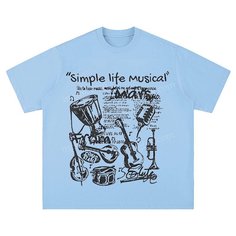 "Simple Life Musical" Instrument Print - Unisex Fit Short Sleeve T - Shirt