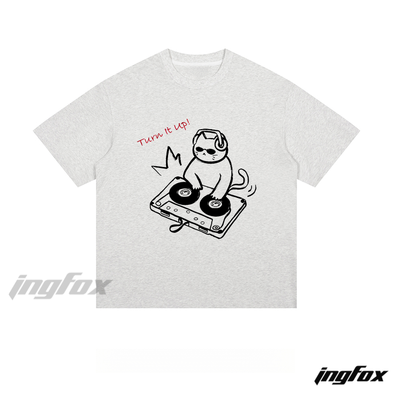 DJ Cat - Loose Fit Short Sleeve T - Shirt