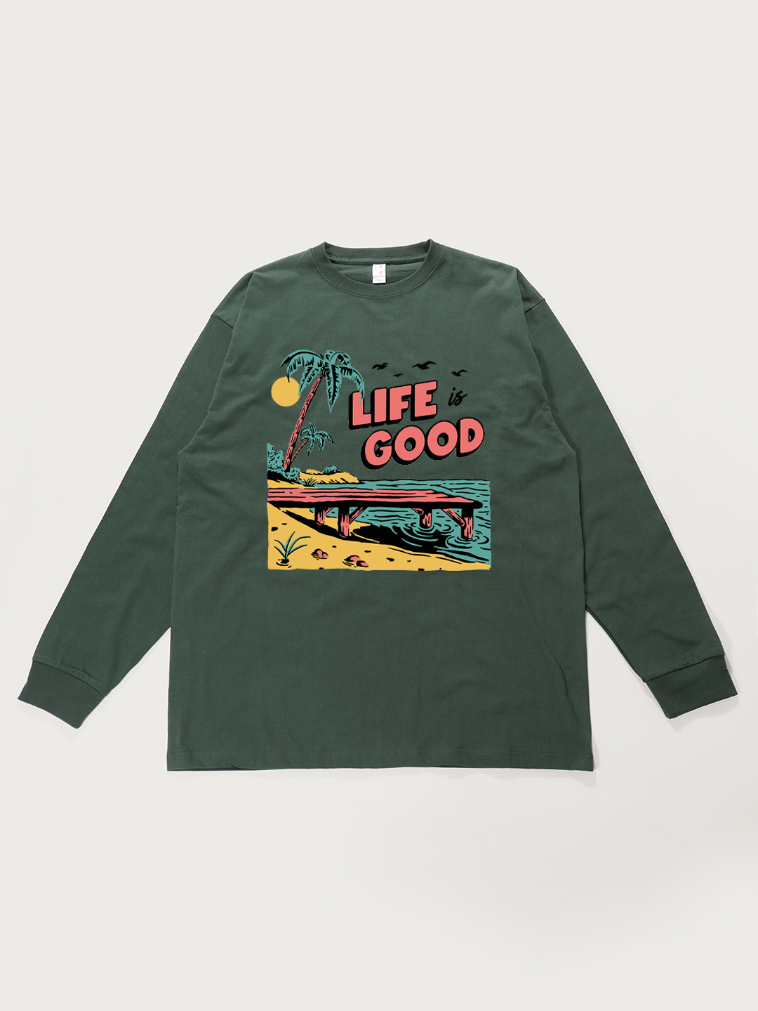 Life Is Good Beach - Unisex Retro Cotton Long Sleeve T-Shirt