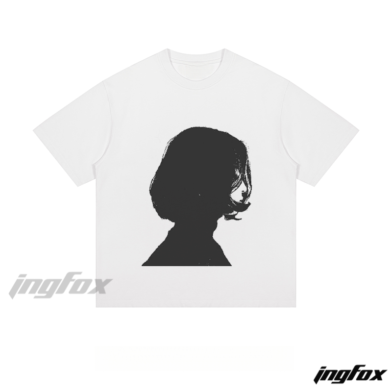 Short - Haired Silhouette - Loose Fit Short Sleeve T - Shirt