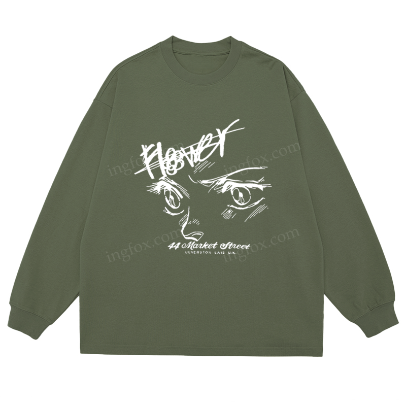 Anime Eyes "Flower" - Classic Unisex Fit Cotton Long Sleeve Tee