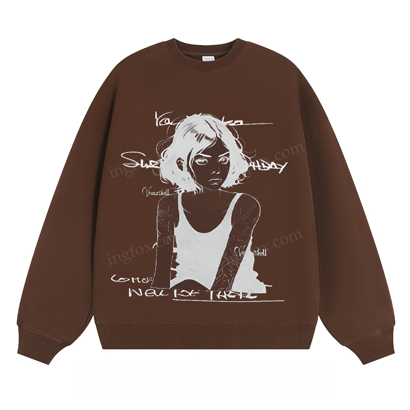 Artistic Portrait & Text - Classic Unisex Fit Crewneck Sweatshirt